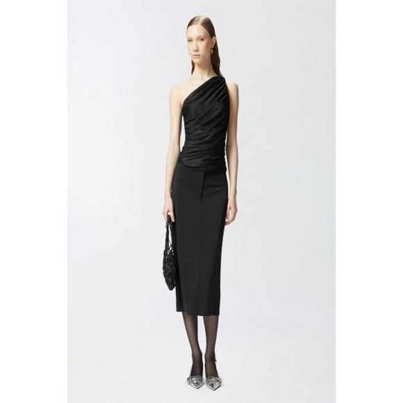 Pinko One-Shoulder Draped Top With Ruched Detailing - NWT